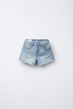 ZARA ДЖИНСОВЫЕ ШОРТЫ, ГОЛУБОЙ