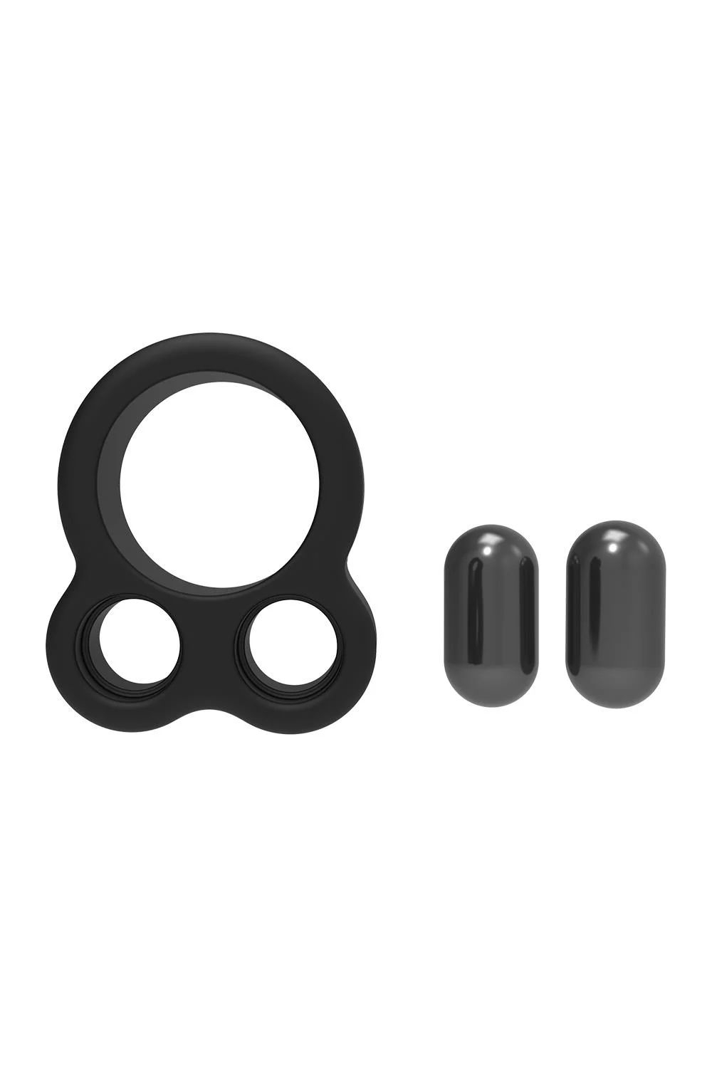 Черное эрекционное кольцо с утяжелителями Cockring Dual Weight (Цвет: черный)