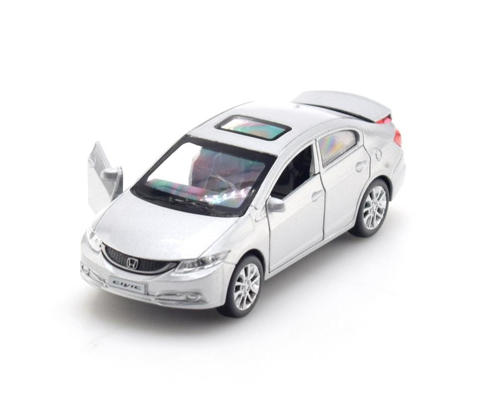 Модель ин. мет. "Honda Civic" 12см, открыв. двери, серебряный, коробка CIVIC-SL (Технопарк)