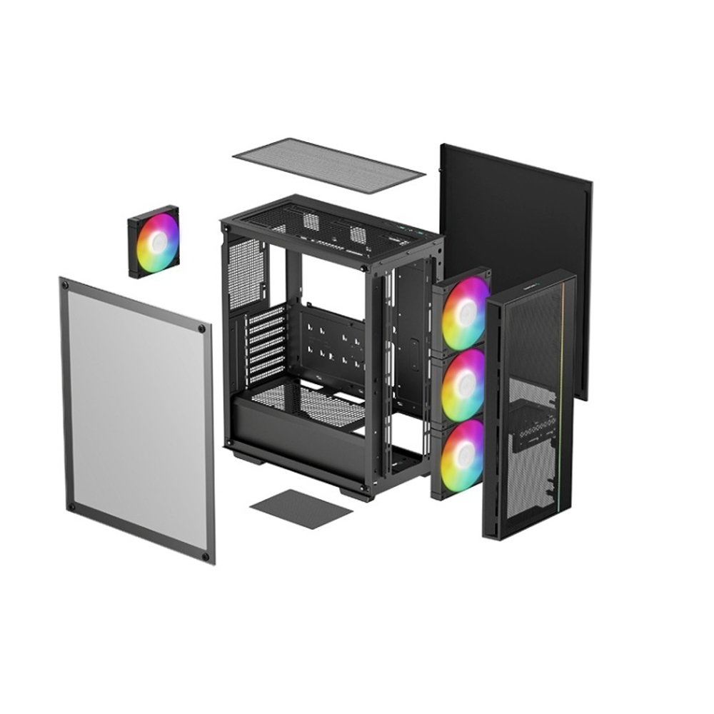 Корпус Deepcool MATREXX 55 MESH V4, ATX, черный, без БП