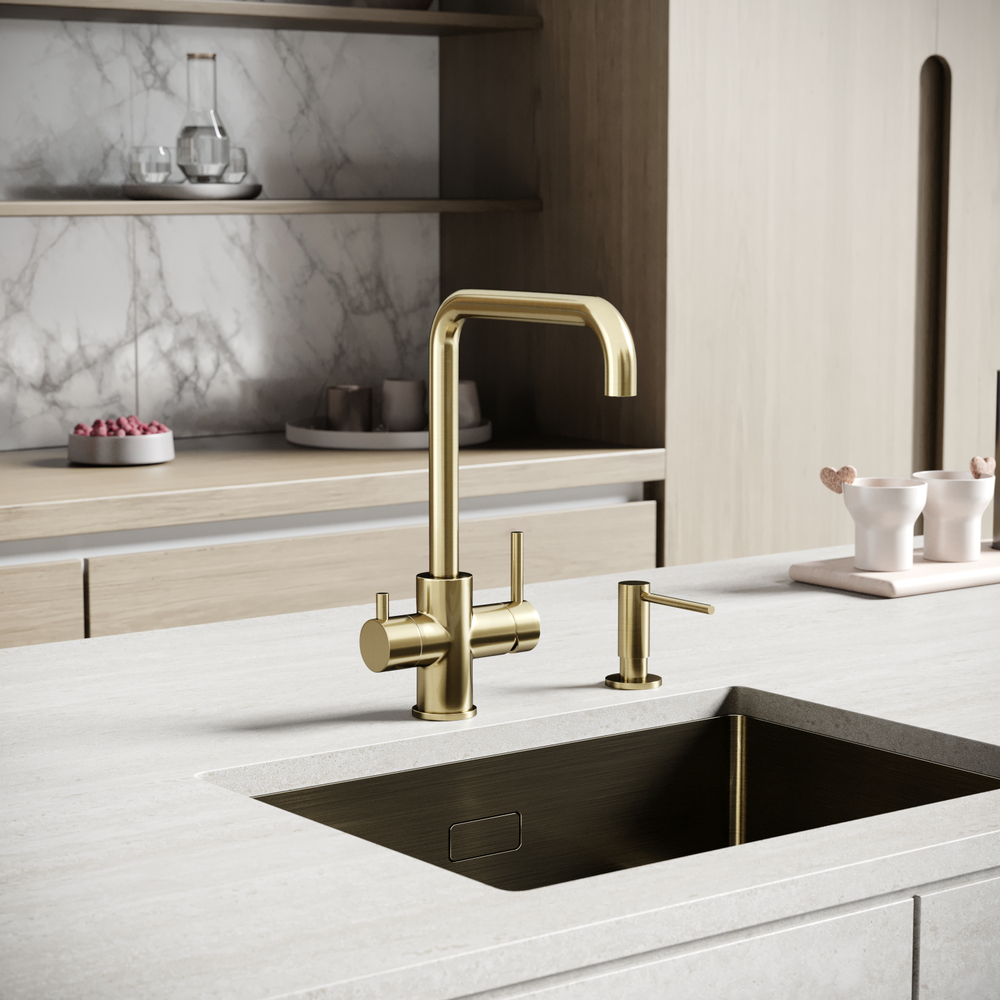 Смеситель для кухни Sancos Vela с краном для фильтра, брашированное золото, SC4013BG, арт. SC4013BG