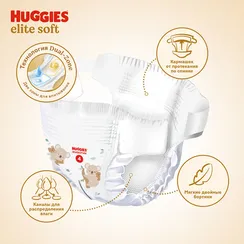 Подгузники Huggies Elite Soft 3 (5-9 кг) 72 шт.