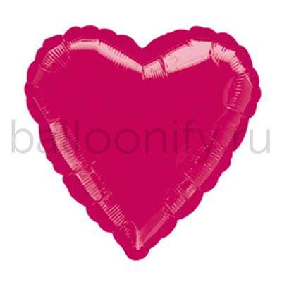 Фольгированная фигура, сердце, 18"/46СМ Металлик Burgundy