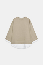 ТОЛСТОВКА С ДЛИННЫМИ РУКАВАМИ И КОНТРАСТНОЙ ВСТАВКОЙ — ZARA