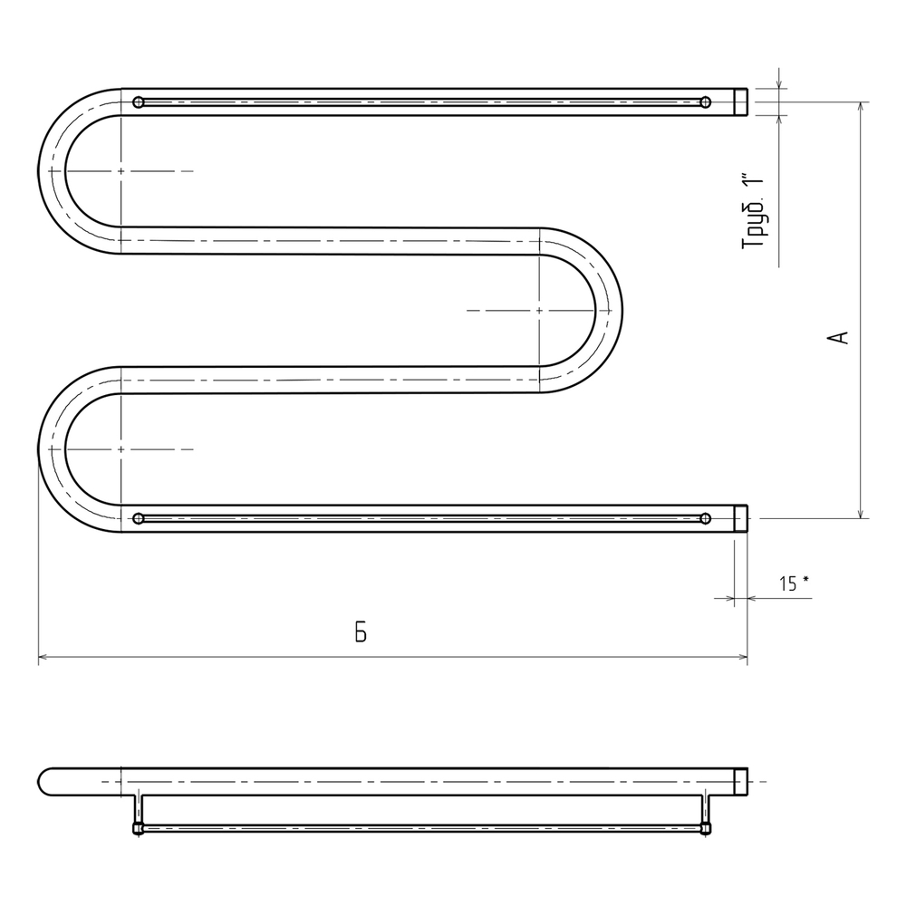 Полотенцесушитель MIXLINE СВОБОДА М/симпл м 50x50 1'' ПОЛКА ПОЛИМЕР