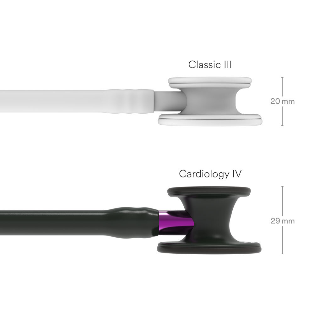 Стетоскоп Littmann Cardiology IV, черный, черная матовая акустическая головка, фиолетовый ствол (6203)