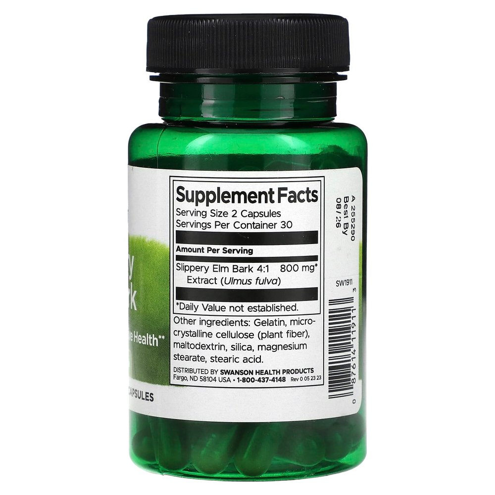 Swanson Vitamins, Кора вяза скользкого, 400 мг, 60 капсул