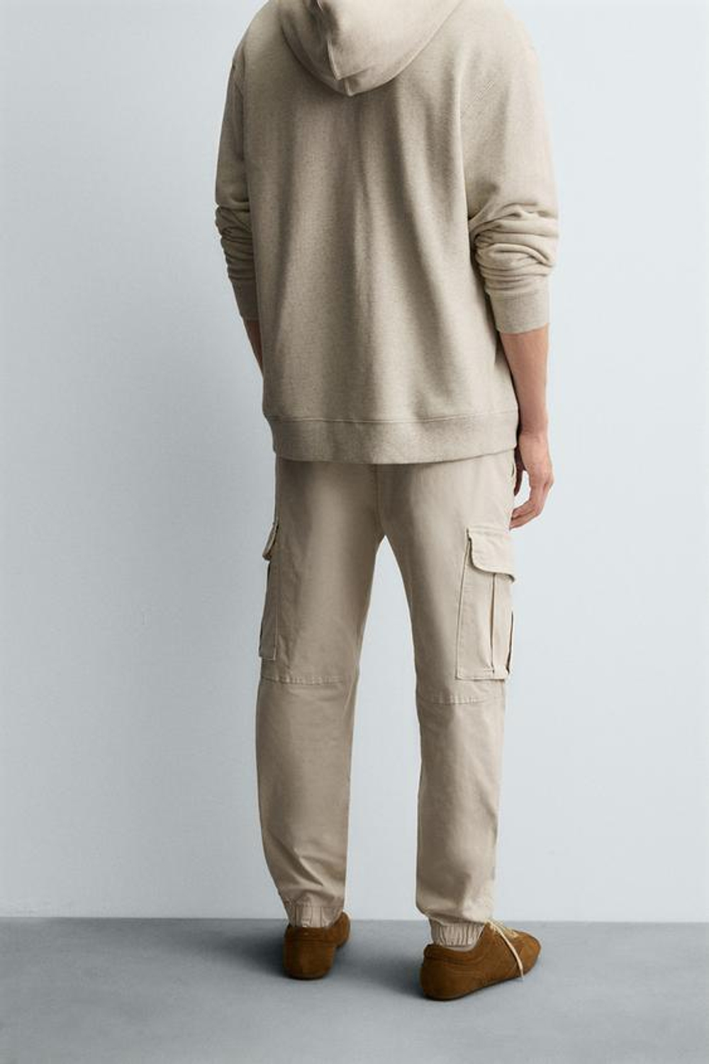 ZARA БРЮКИ КАРГО SLIM FIT, ЦВЕТ ЛЬДА