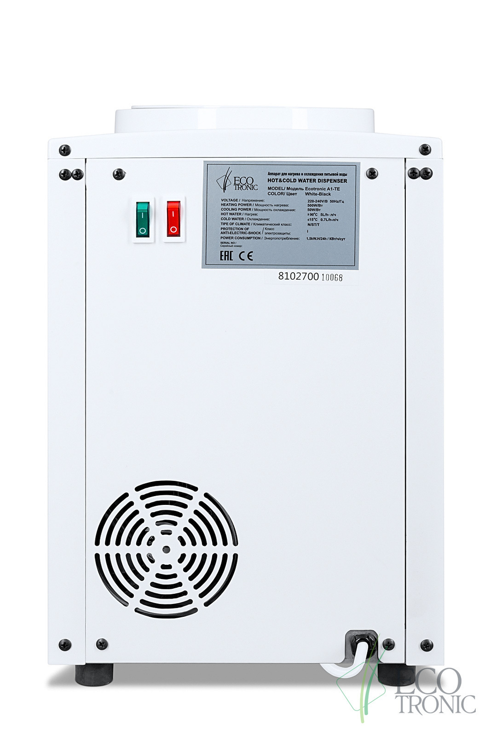 Настольный кулер для воды Ecotronic A1-TE (white/black)