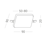 ST700.048.08 Св-к встр. Белый LED 1*8W 4000K 690Lm Ra80 180° IP44 L90xW90xH33 85-265V