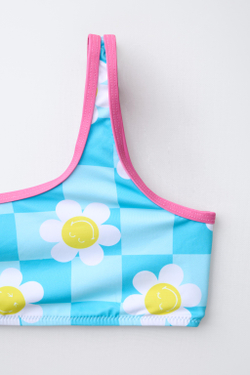 ZARA КУПАЛЬНИК В ШАХМАТНУЮ КЛЕТКУ SMILEYWORLD ®, БИРЮЗОВЫЙ