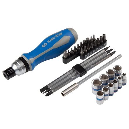 Цена на KING TONY (2539MRV04) Набор вставок (бит) 1/4", PH, PZ, Hex, Torx, Slotted, 39 предметов