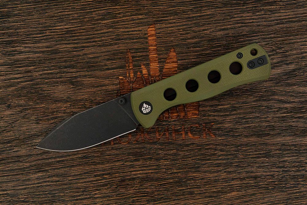 Нож складной QSP QS150-F2 Canary Folder, клинок 72мм, сталь Sandvik 14C28N, рукоять G10 зелёный