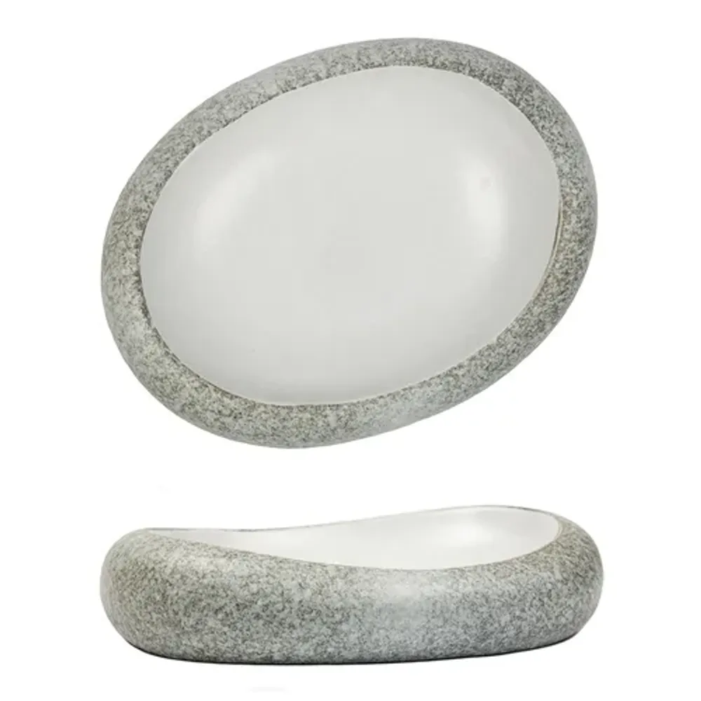 Блюдо овальное 26*20 cм h6 cм 300 мл Stone White Matt New Taiga P.L. [1]