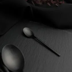 Ложка чайная 14 см матовая черный цвет Black Sapporo PVD P.L. - Davinci [12]