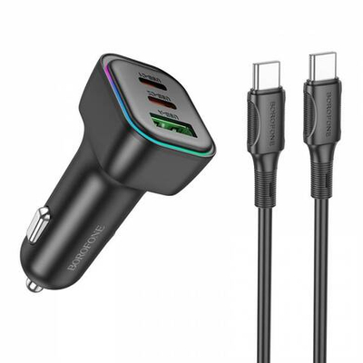 Автомобильное зарядное устройство на Type-C Borofone BZ28C PD60W QC3.0 (black)