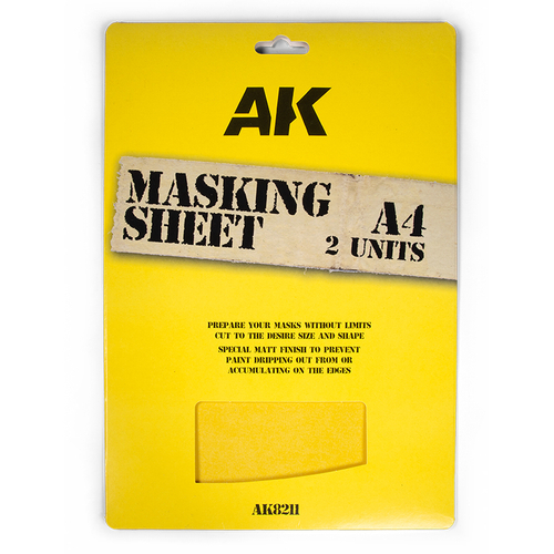 Маскировочная лента для моделизма, два листа формата А4 — AK Interactive Masking Sheet A4 X 2 units