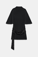 МИНИ-ПЛАТЬЕ С ПОЯСОМ И ПАЙЕТКАМИ — ZARA