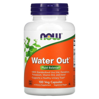 Now Foods Water Out 100 Vegan Caps | Suyuqlik muvozanati uchun, 100 oʻsimlik kapsulasi
