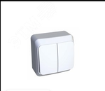 Schneider Electric ЭТЮД Белый Выключатель 2-клавишный открытая установка BA10-002B