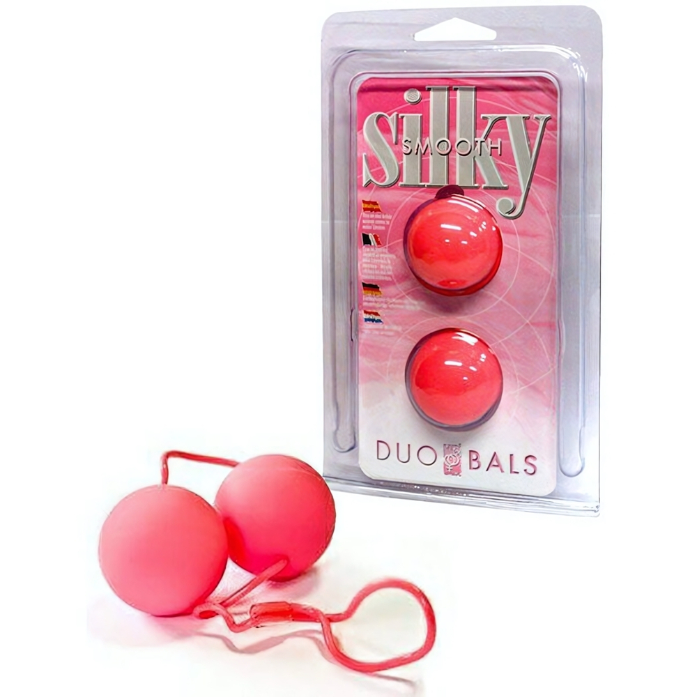 Розовые шарики со смещенным центром тяжести Silky Smooth (Цвет: розовый)