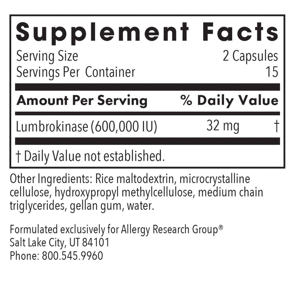 Lumbrokinase Circulatory System Support* - 60 Vegicaps