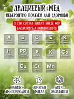 Мёд натуральный акациевый с кедровым орехом (ММ), 450 г