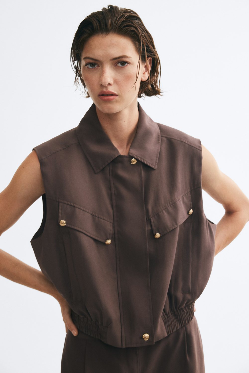 Короткий жилет из смеси с модалом - H&M
