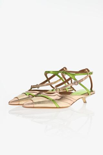 ZARA X JOHN GALLIANO МЕТАЛЛИЗИРОВАННЫЕ ТУФЛИ, ЗОЛОТОЙ
