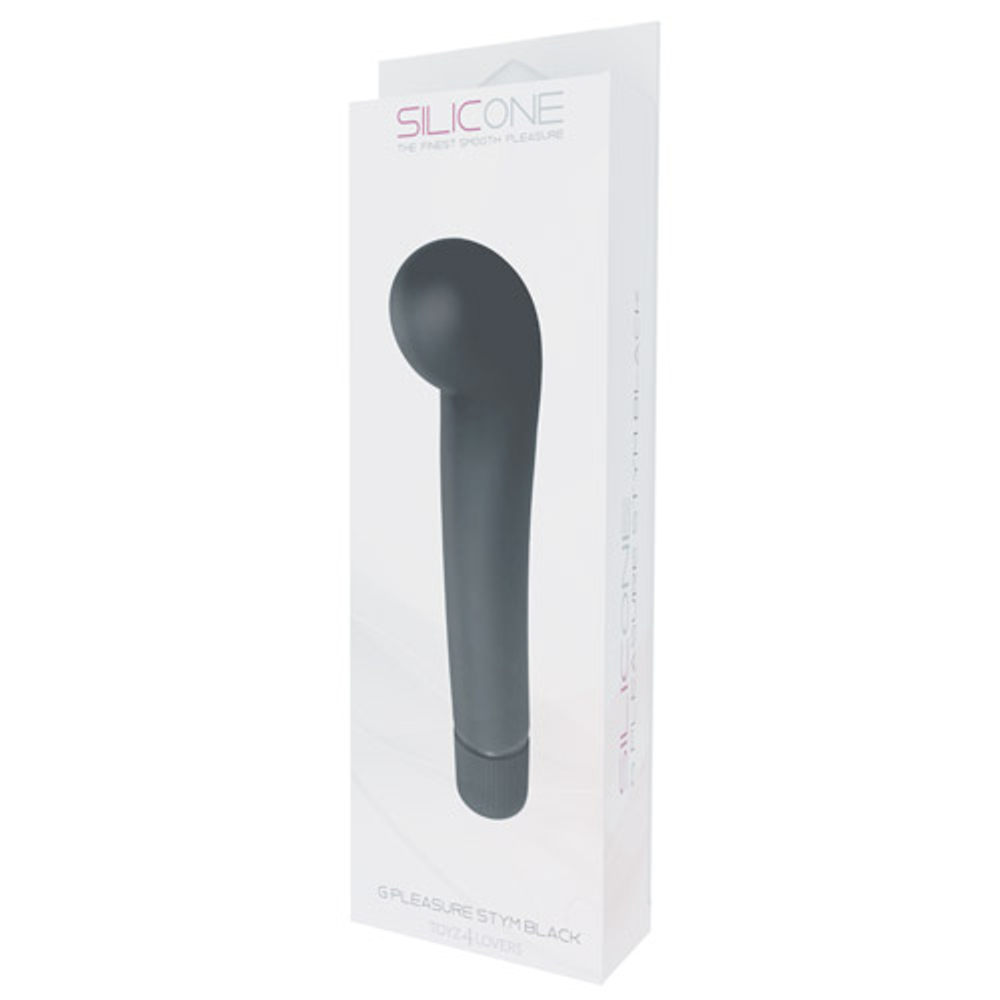 Чёрный вибростимулятор для G-точки G-PLEASURE STYM SILICONE - 12,5 см. (Цвет: черный)