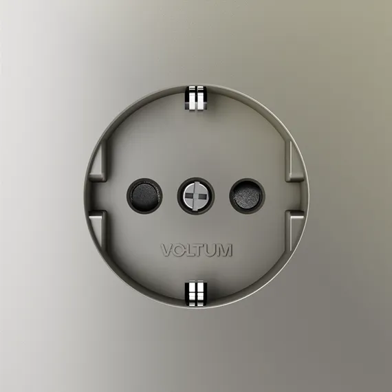 Розетка с заземлением и защитными шторками Voltum S70 Шелк VLS040204