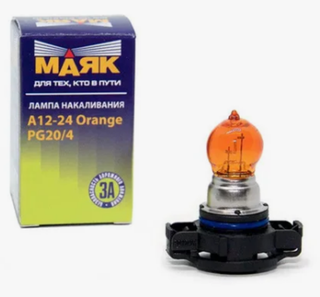 Автолампа A 12V PSX24W (PG20\4) ОРАНЖ Маяк #61224Or шт