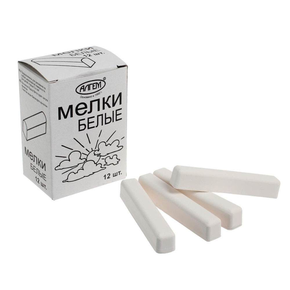 Мел белый 12шт. (Алгем)