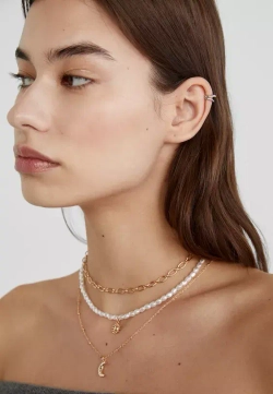 STRADIVARIUS Набор из 4 ожерелий с луной и солнцем, золотой