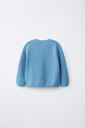 ZARA ТРИКОТАЖНЫЙ КАРДИГАН, ВЫЦВЕТШИЙ СИНИЙ
