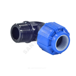 Отвод компрессионный ПЭ Дн 63х1 1/4"х90гр НР Ру16 ТПК-АКВА 50016114