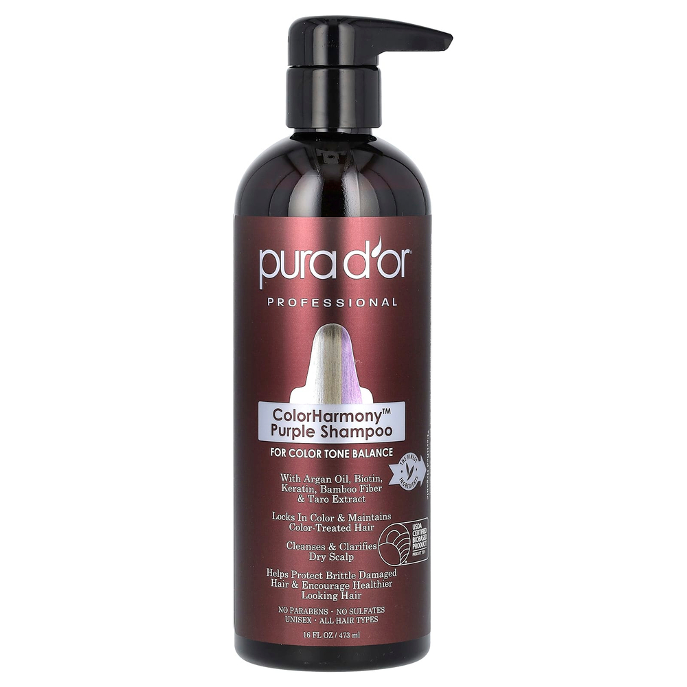 Pura D'or, ColorHarmony Purple, шампунь для профессионального использования, 473 мл (16 жидк. унций)