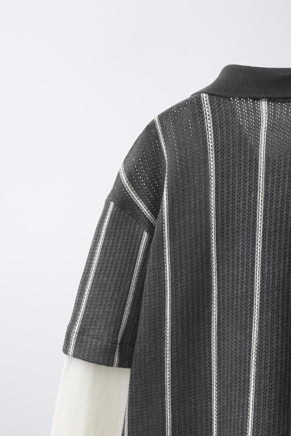 ZARA РУБАШКА С ДВОЙНЫМИ РУКАВАМИ, ЧЕРНЫЙ