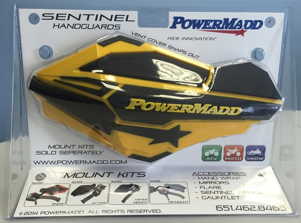 Ветровые щитки для квадроцикла "PowerMadd" Серия Sentinel, желтый/черный