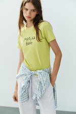 ФУТБОЛКА В СТИЛЕ РУСТИК С НАДПИСЬЮ — ZARA