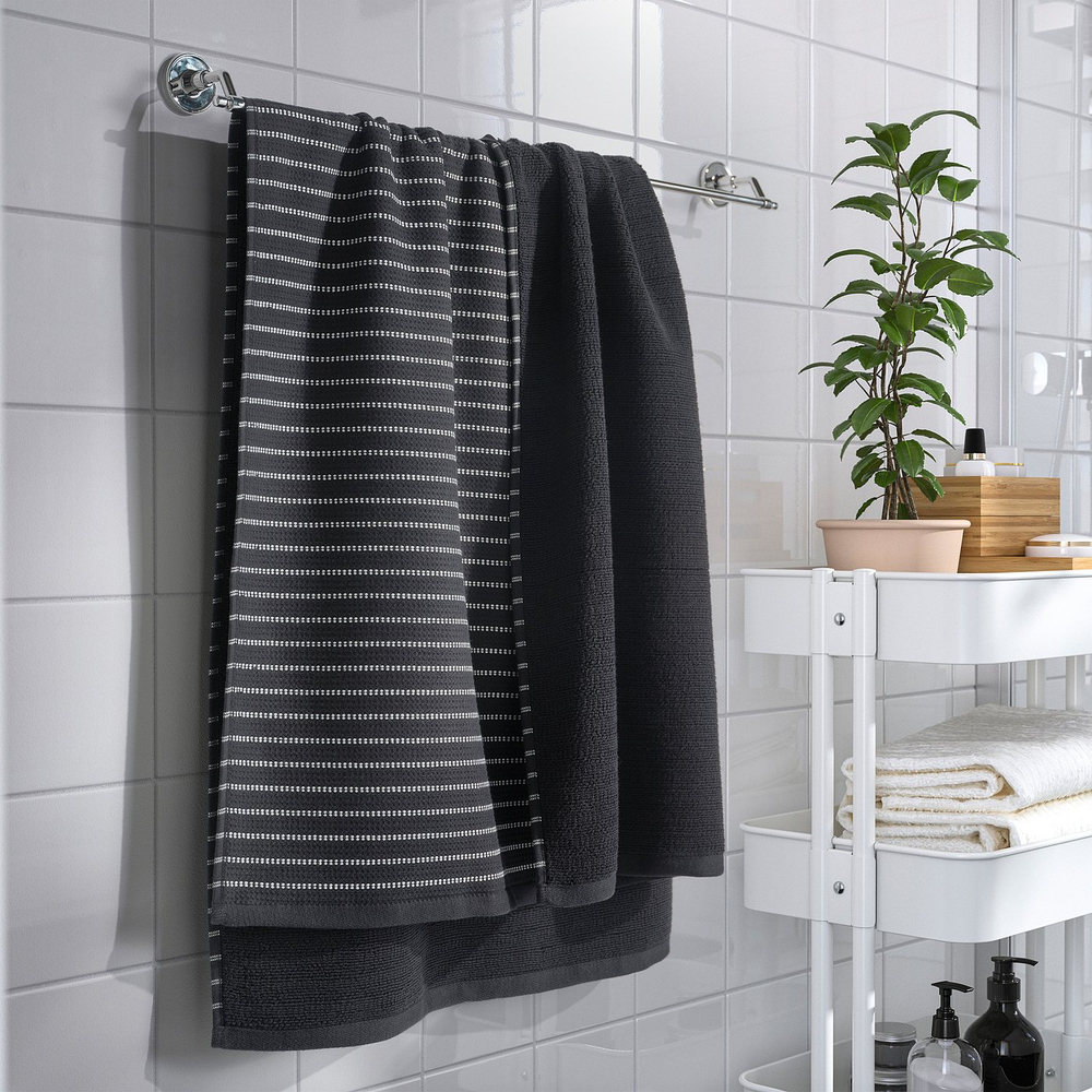 IKEA BROKGINST  (ИКЕА БРОКГИНСТ)  -  Полотенце банное - чёрное 100x150 см