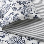 Комплект постельного белья IKEA JUNIMAGNOLIA (ЮНИМАГНОЛИЯ ), Двуспальный, Белый с рисунком, 240x220, 50x80 см