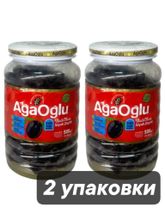 Маслины AgaOglu черные вяленые с косточкой 500 г x 2 шт