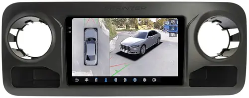 Магнитола для Mercedes-Benz Sprinter W907 2018-2025 (ШГУ монохром) - FarCar BX10-360-7296 монитор 10.36" 2K QLED на Android 13, Быстрая, CarPlay, 4G SIM-слот, 4 камеры в комплекте