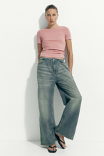 Хлопковая футболка — Тёмно-коричневый - H&M