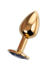 Анальная втулка с кристаллом Small Gold черный 7 см