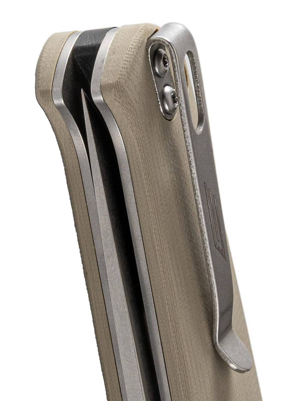 Нож складной GhostBlade Rune, сталь D2, Stonewash, 58-62 HRC, Drop-point, рукоять G10 песочная, замок Liner lock