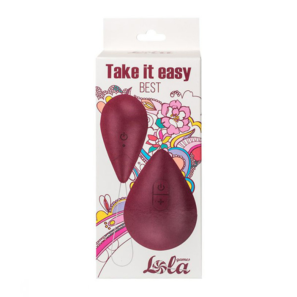 Бордовое виброяйцо 6см с пультом ДУ Lola Games Take It Easy Best 9021-01lola