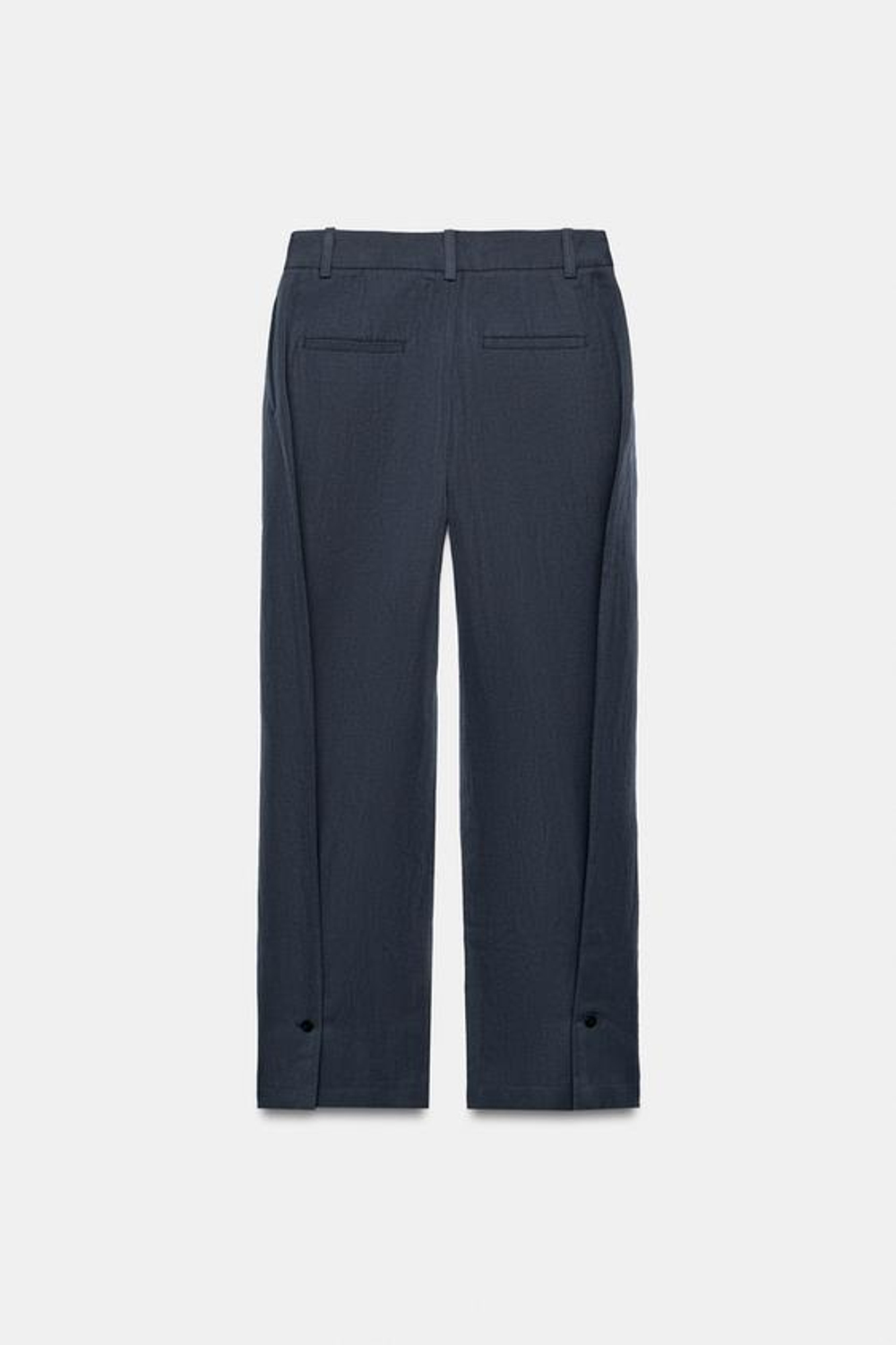 ZARA БРЮКИ BARREL ИЗ СМЕСОВОГО ЛЬНА — ZW COLLECTION, МОРСКОЙ СИНИЙ