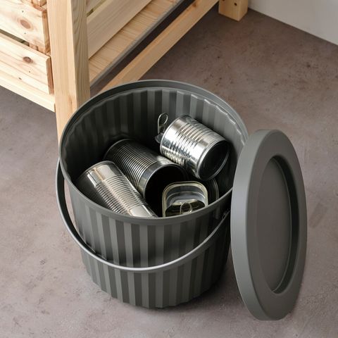 Мусорное ведро IKEA DAMMANG (ДАММАНГ), Темно-серый, 8 л